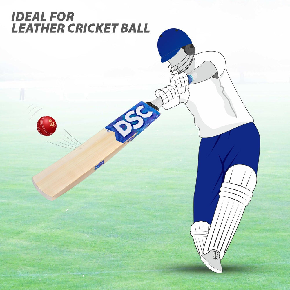 DSC BLU 11 Kashmir Willow Cricket Bat | Size 5 | Extended Power Zone, Massive Edges | Adult