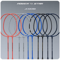 HUNDRED Powertek Star (2 Strung Rackets + 2pc Nylon Shuttlecocks), 16-18 LBS - Best Price online Prokicksports.com
