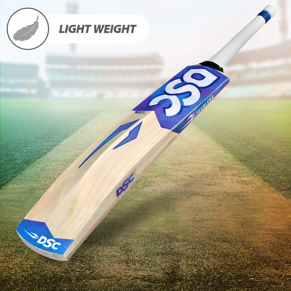 DSC BLU 11 Kashmir Willow Cricket Bat | Size 5 | Extended Power Zone, Massive Edges | Adult