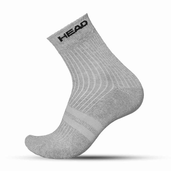 HEAD HSK-75 Cotton Ankle Socks | Cushioned, Breathable | Grey Melange (1 Pair)