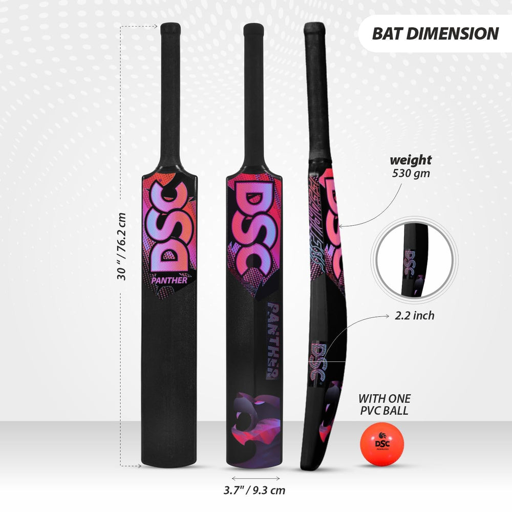 DSC Panther Plastic Cricket Set | Ideal for Tennis Ball & Gully/Turf Cricket | Complete Starter Cricket Kit - Best Price online Prokicksports.com