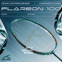 Hundred Flareon 100 Badminton Racket (Strung) | Carbon Fiber Frame | Speed Racket for Fast Swings with Full Cover | Max Tension 30 lbs - Best Price online Prokicksports.com
