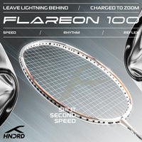 Hundred Flareon 100 Badminton Racket (Strung) | Carbon Fiber Frame | Speed Racket for Fast Swings with Full Cover | Max Tension 30 lbs - Best Price online Prokicksports.com
