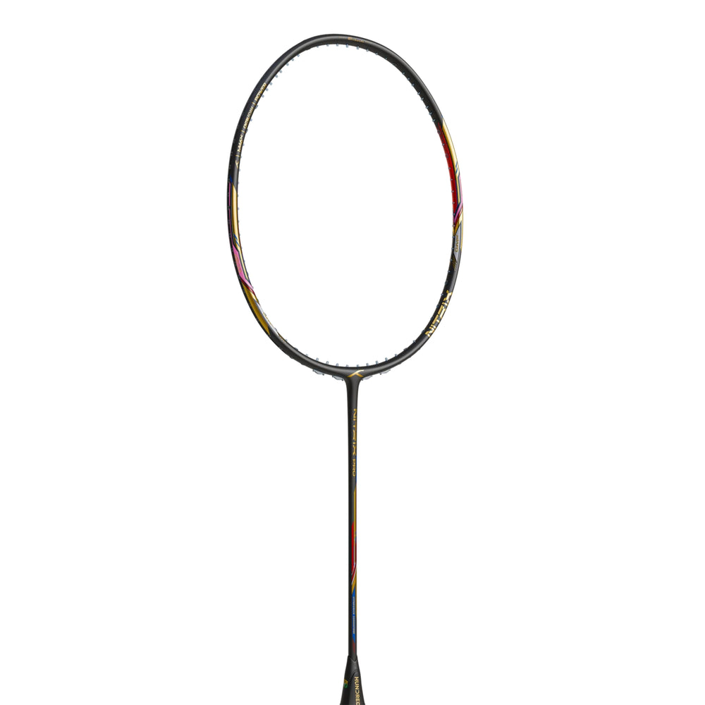 Hundred Nitrix Pro Unstrung Badminton Racquet – Black/Gold | Pro-Level Head-Heavy Power with M46X Carbon Fibre & Slim Shaft - Best Price online Prokicksports.com