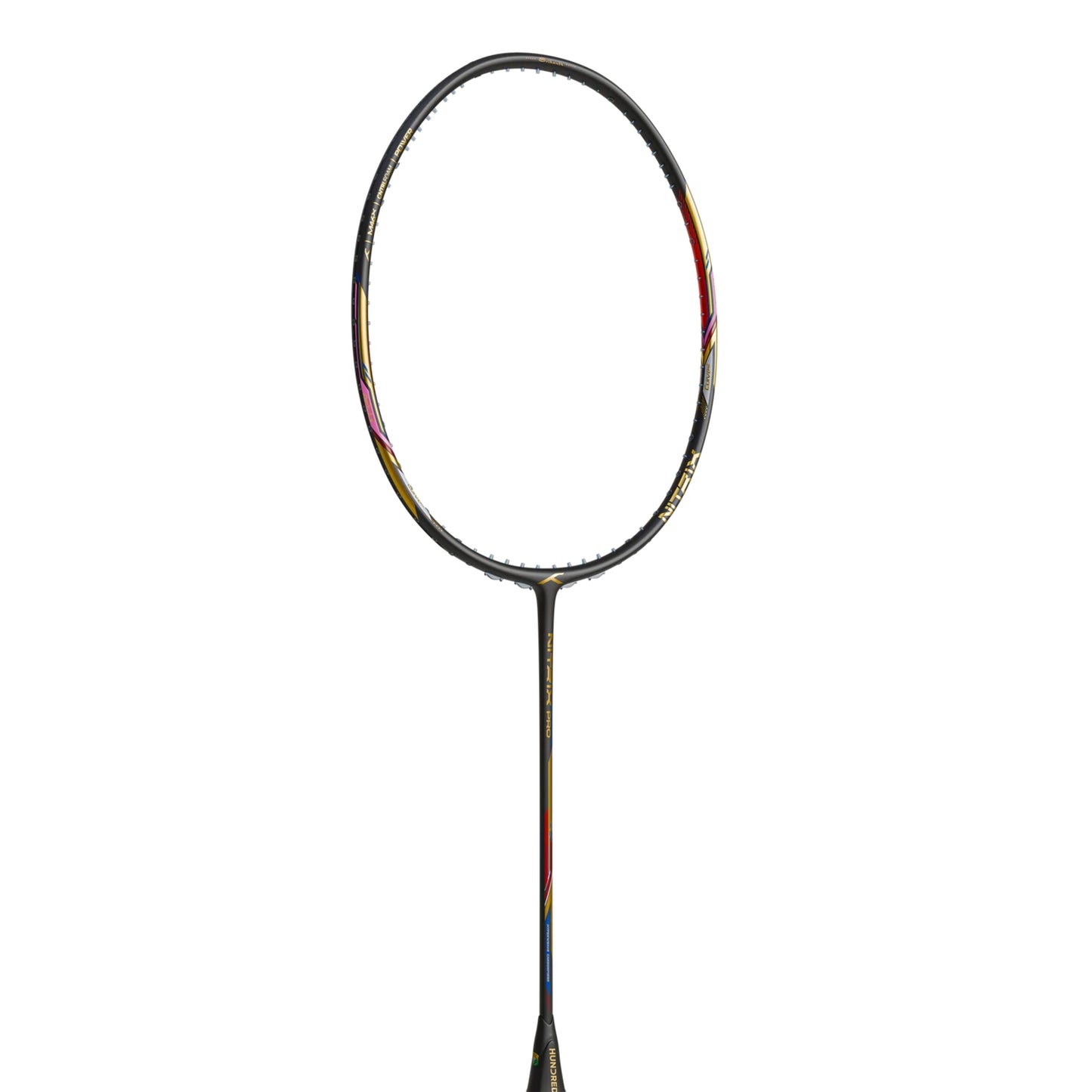 Hundred Nitrix Pro Unstrung Badminton Racquet – Black/Gold | Pro-Level Head-Heavy Power with M46X Carbon Fibre & Slim Shaft - Best Price online Prokicksports.com
