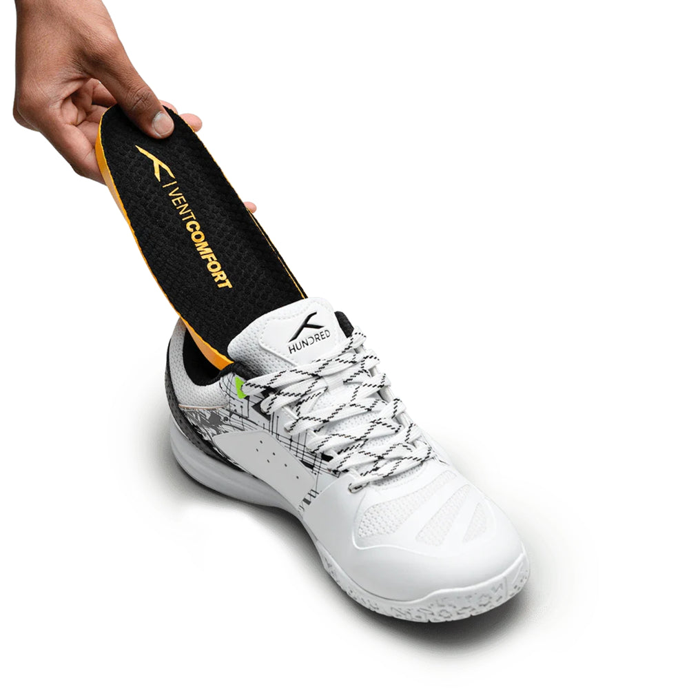 HUNDRED Vent Comfort Insoles, Black/Orange | Breathable Honeycomb Cushion Insole with Shock Absorption & Arch Support - Best Price online Prokicksports.com