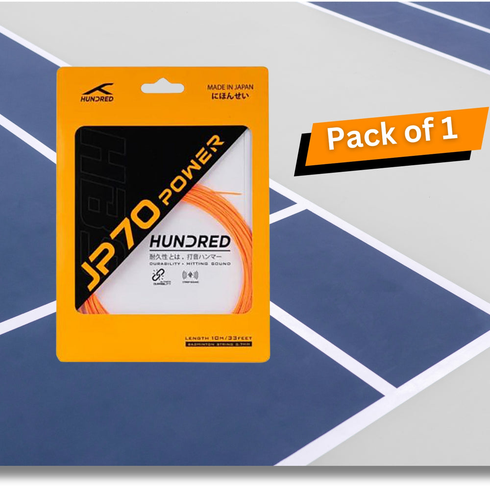 HUNDRED JP 70 Power Badminton String 0.70mm – Durable High Control Power String for All-Round Performance with Maximum Tension Retention and Stability - Best Price online Prokicksports.com