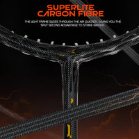 Hundred Nitrix Thunder Strung Badminton Racquet | Superlight Carbon Fibre Power Frame with Curve² Technology | Attack Series - Best Price online Prokicksports.com