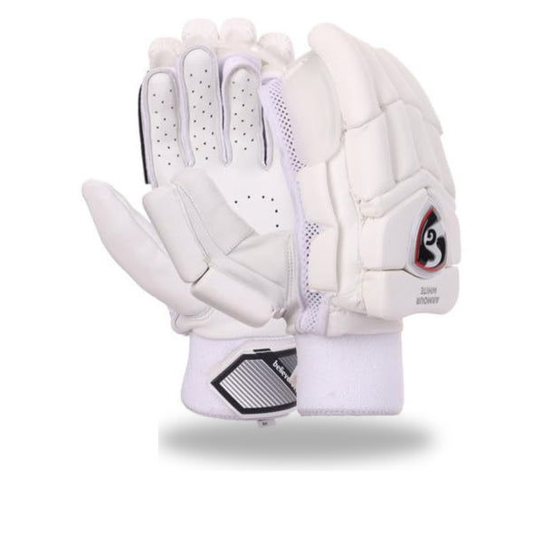 SG Armour White RH Batting Gloves | Lightweight & Durable Cricket Gloves | Superior Grip & Protection