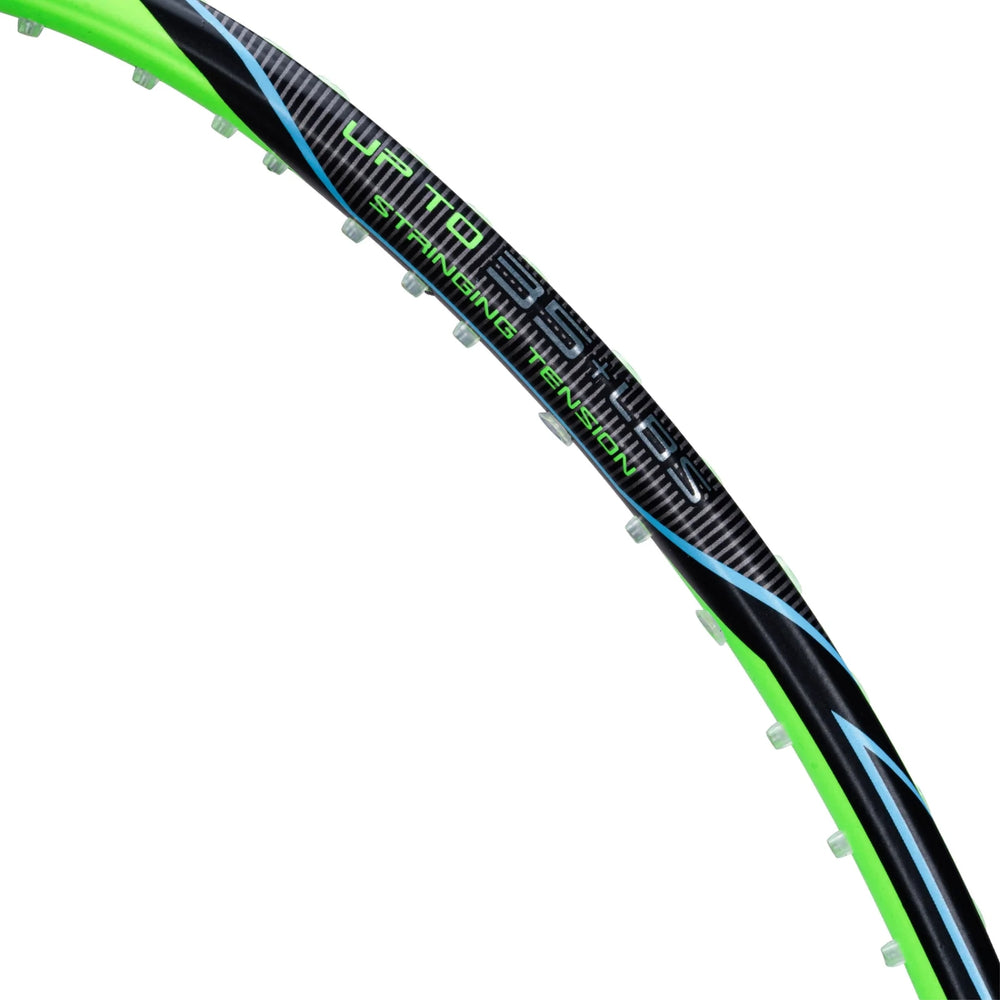 Li-Ning G-Force 8200 Extra Strong Strung Badminton Racquet (3U G6) | Head-Heavy Carbon Graphite Frame with Dynamic Optimum Frame & 35 lbs Tension (Black/Lime Green) - Best Price online Prokicksports.com