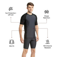 Speedo AM Short Sleeve SunTop – Men’s UV Protection Swim Top, Quick Dry Stretch Swimwear Rashguard for Training & Water Sports - Best Price online Prokicksports.com