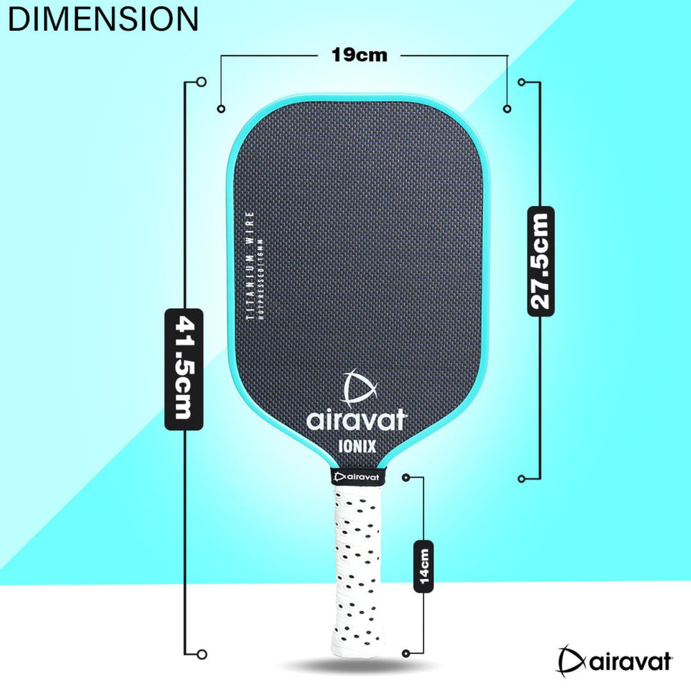 Airavat Ionix 7414 Pickleball Paddle | Carbon Fiber Surface | Polymer Core | USAPA Approved | Lightweight Design | Vibrant Cyan Color - Best Price online Prokicksports.com