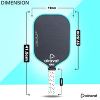 Airavat Ionix 7414 Pickleball Paddle | Carbon Fiber Surface | Polymer Core | USAPA Approved | Lightweight Design | Vibrant Cyan Color - Best Price online Prokicksports.com