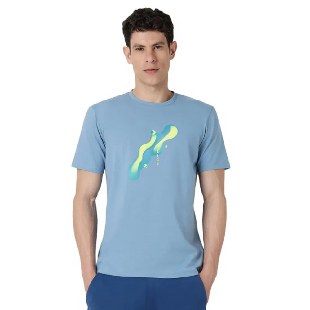 ASICS Diagonal Graphic SS Top for Men | Round Neck Sports T-Shirt - Best Price online Prokicksports.com