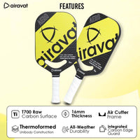 Airavat Aero 7412 Pickleball Paddle | Carbon Fiber Face | Polymer Core | Lightweight & Powerful | USAPA Approved | Tournament-Ready Paddle - Best Price online Prokicksports.com