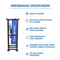 Freebowler Superthrower Standard is an FS2 automated, arm‑simulated and portable cricket bowling machine designed to throw real balls at adjustable speeds for realistic net practice. - Best Price online Prokicksports.com