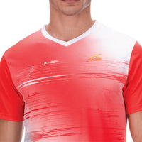 Hundred HBTS-5M267 V-Neck Badminton T-Shirt – Men Quick Dry Lightweight Sports Tee for Badminton, Gym & Training - Best Price online Prokicksports.com