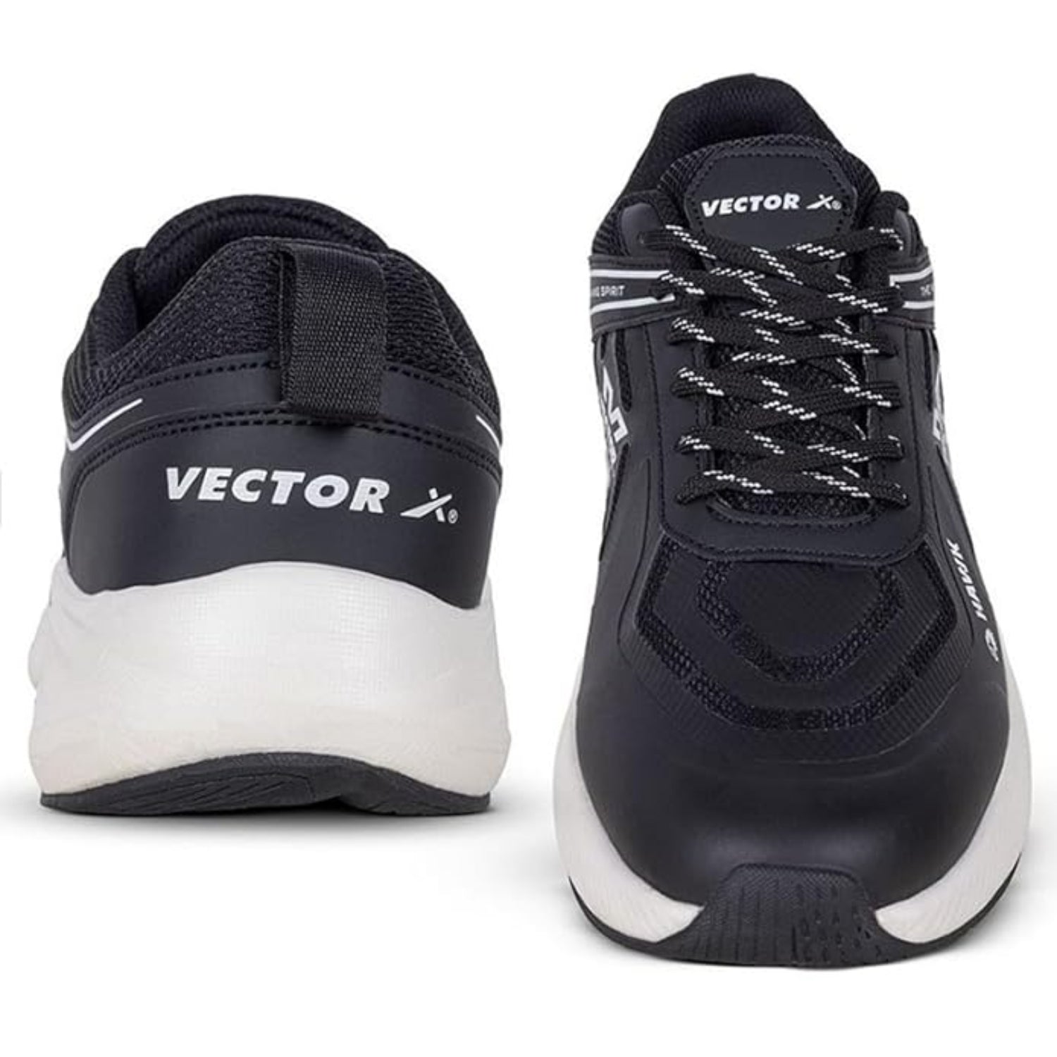 Vector X Hawk Jogging Shoe, Black/White | Lightweight Running Shoes with Cushioned Sole & Breathable Upper - Best Price online Prokicksports.com