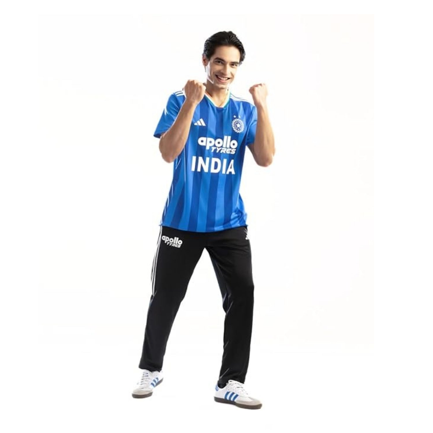 Adidas Indian Cricket Fan Jersey V-Neck T-Shirt | Breathable Sports Fanwear Tee | Official Team Style – Bright Royal Blue - Best Price online Prokicksports.com