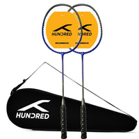 Hundred Powertek Ultra X Strung Badminton Set (2 Racquets) | Lightweight Aluminium Frame with Head-Heavy Balance, Full Cover | Beginner Friendly Combo Kit - Best Price online Prokicksports.com