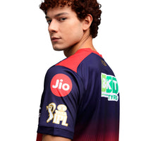 PUMA RCB Replica Jersey 2026 V-Neck T-Shirt for Men | dryCELL Sweat-Wicking Fabric with Lightweight Interlock Knit & Official Team Crest, Navy/Flame Scarlet - Best Price online Prokicksports.com
