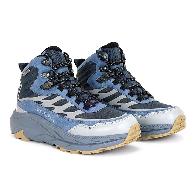 Adventra Waterproof Hiking Shoes for Men | Conquer Every Trail, Mid-Ankle Ripstop Upper, Anti-Skid Rubber Sole, EVA Cushioned Comfort, Reinforced Toe Cap, Rugged Terrain Ready