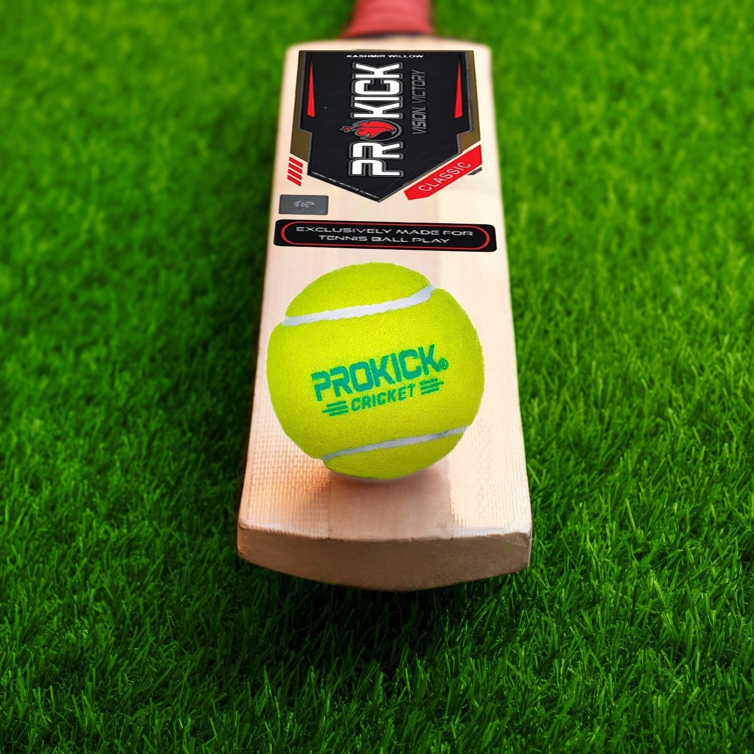 Prokick Classic Kashmir Willow Scoop Tennis Ball Cricket Bat – SH | Lightweight Scoop Design, Length, Cane Handle | Ideal for Power Play with Tennis Balls - Best Price online Prokicksports.com