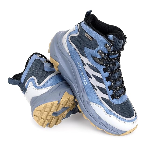 Adventra Waterproof Hiking Shoes for Men | Conquer Every Trail, Mid-Ankle Ripstop Upper, Anti-Skid Rubber Sole, EVA Cushioned Comfort, Reinforced Toe Cap, Rugged Terrain Ready