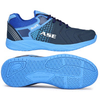 ASE Attack Badminton Shoes | Non-Marking Rubber Sole with Round Sole Support, Mesh Breathability & Shock Absorption