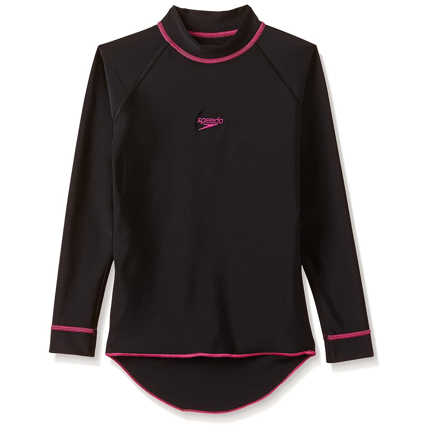Speedo Girls Swimwear Long Sleeve Suntop (8PSG01B344_Black / Electric Pink) - Best Price online Prokicksports.com