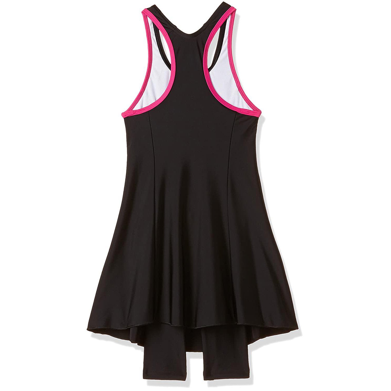Speedo Girls Swimwear Racerback Swimdress with Boyleg (8GS878B344_Black and Electric Pink) - Best Price online Prokicksports.com