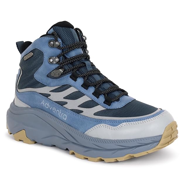 Adventra Waterproof Hiking Shoes for Men | Conquer Every Trail, Mid-Ankle Ripstop Upper, Anti-Skid Rubber Sole, EVA Cushioned Comfort, Reinforced Toe Cap, Rugged Terrain Ready