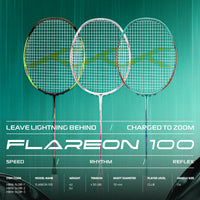 Hundred Flareon 100 Badminton Racket (Strung) | Carbon Fiber Frame | Speed Racket for Fast Swings with Full Cover | Max Tension 30 lbs - Best Price online Prokicksports.com