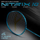 Hundred Nitrix 10 Badminton Racket (Strung) | Head-Heavy Carbon Fiber Attacking Racquet with Full Cover | Max Tension 30 lbs