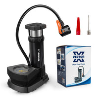 Vector X High Pressure Portable Foot Pump | 160 PSI Analog Gauge | Dual Head Presta & Schrader Valve | Multi-Purpose Bicycle, Car & Football Inflator - Best Price online Prokicksports.com