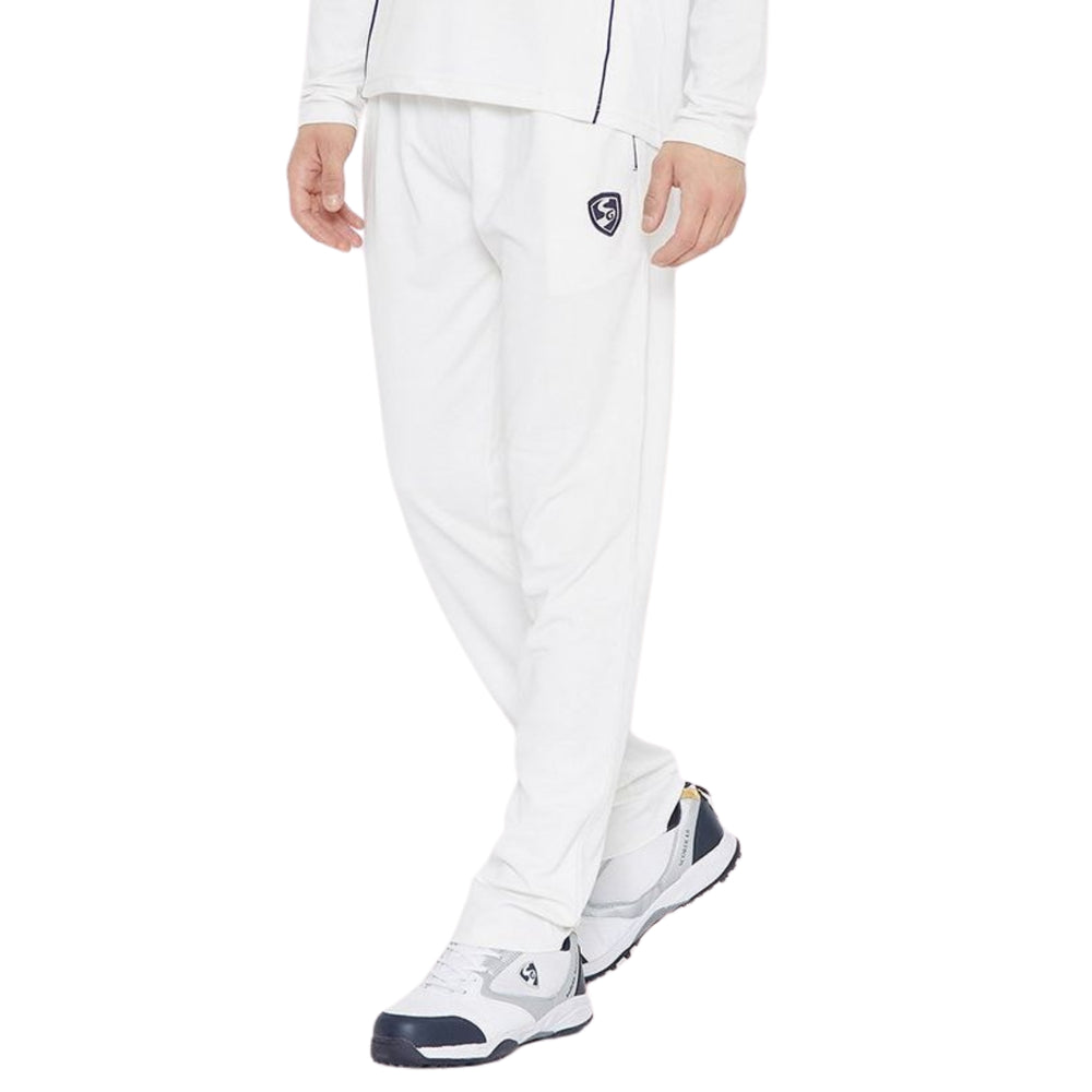 SG Test Cricket Whites Pant – Comfortable, Breathable Full-Length Trouser for Match Play, Practice, and Professional Cricket with Elastic Waist and Pockets