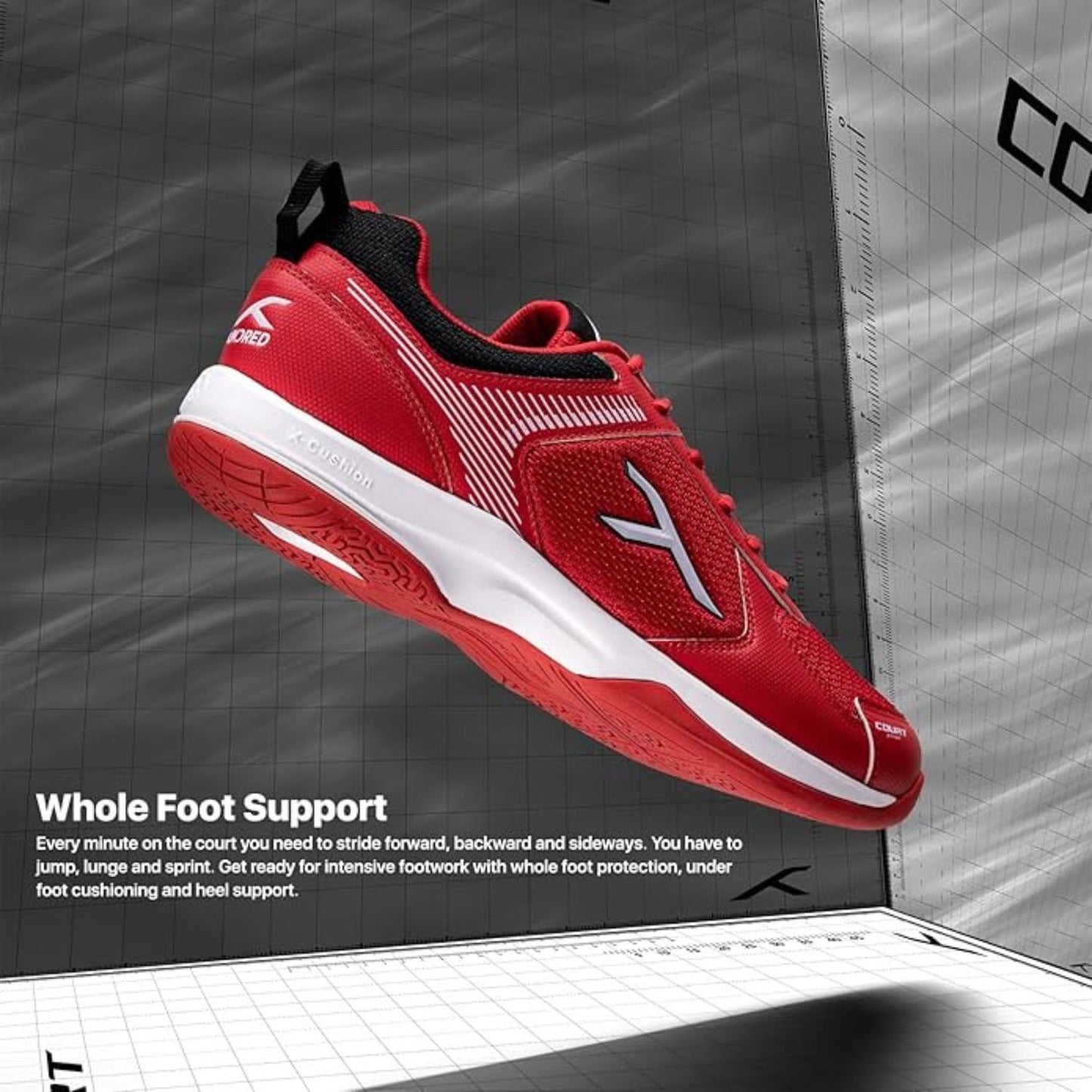 Hundred Court Star Badminton Shoes | Non-Marking Gum Rubber Sole | Lightweight Breathable Mesh | For Men & Women | Ideal for Squash, Table Tennis & Indoor Sports - Best Price online Prokicksports.com
