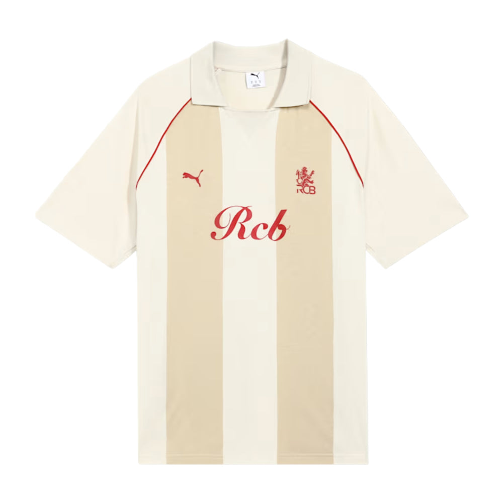 PUMA x RCB Striper Polo II Polo T-Shirt for Men | Classic Collar with Button Placket, Knitted Fabric & Official RCB Branding - Best Price online Prokicksports.com