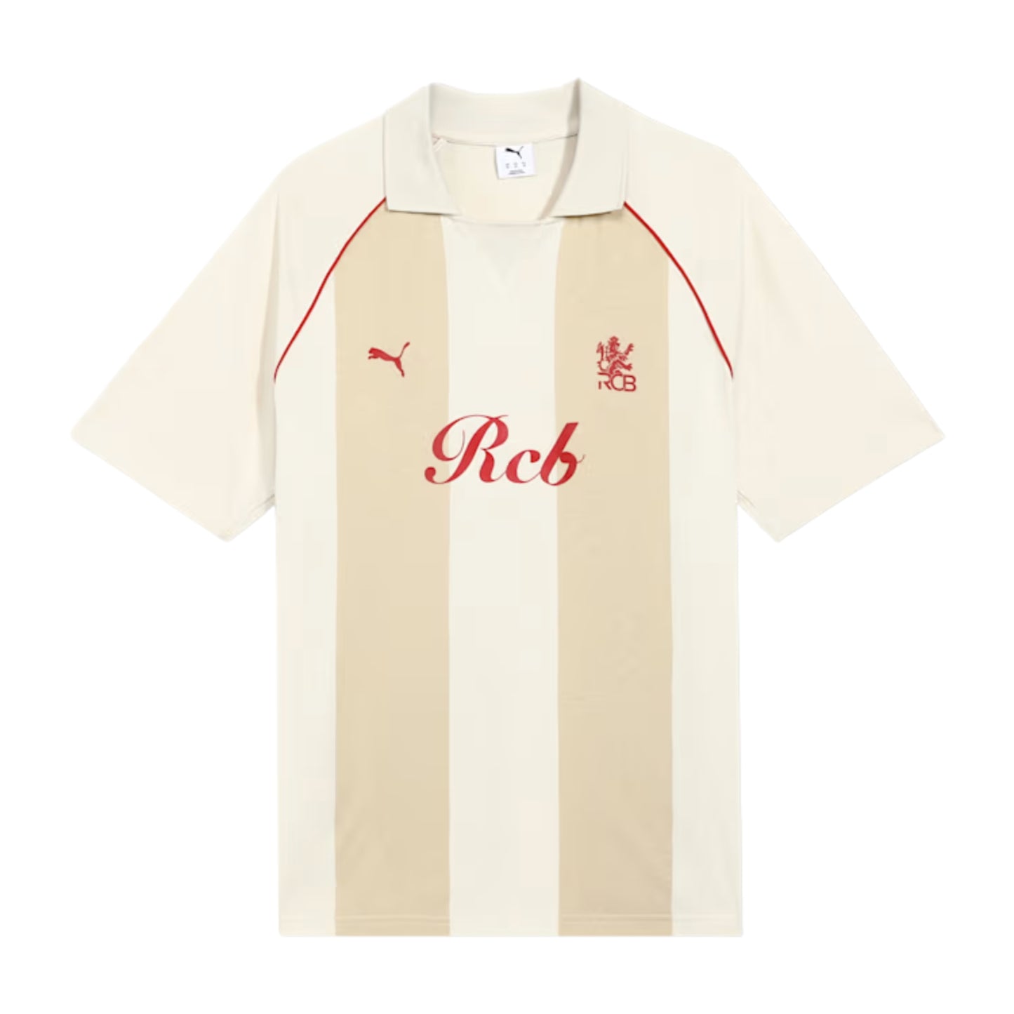 PUMA x RCB Striper Polo II Polo T-Shirt for Men | Classic Collar with Button Placket, Knitted Fabric & Official RCB Branding - Best Price online Prokicksports.com