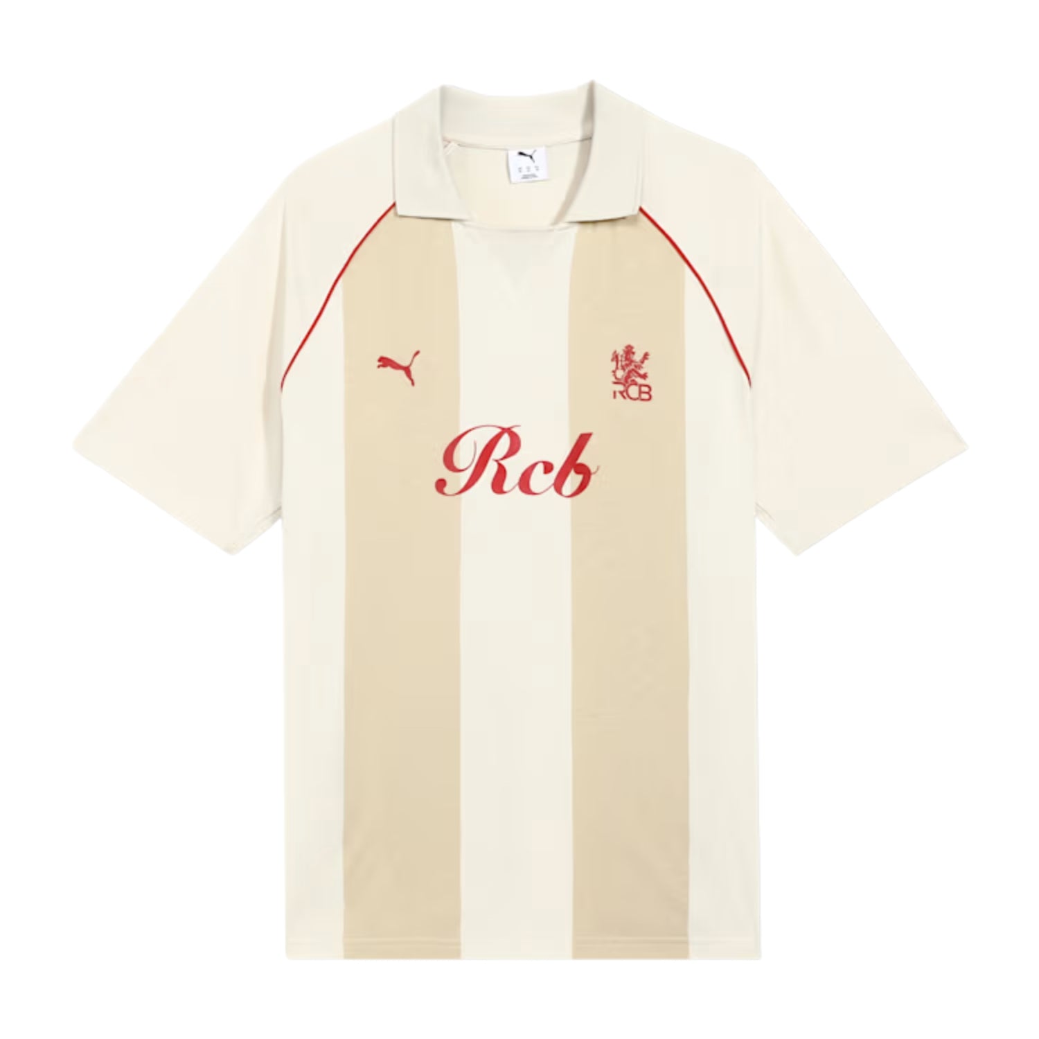 PUMA x RCB Striper Polo II Polo T-Shirt for Men | Classic Collar with Button Placket, Knitted Fabric & Official RCB Branding - Best Price online Prokicksports.com
