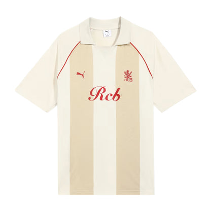 PUMA x RCB Striper Polo II Polo T-Shirt for Men | Classic Collar with Button Placket, Knitted Fabric & Official RCB Branding - Best Price online Prokicksports.com