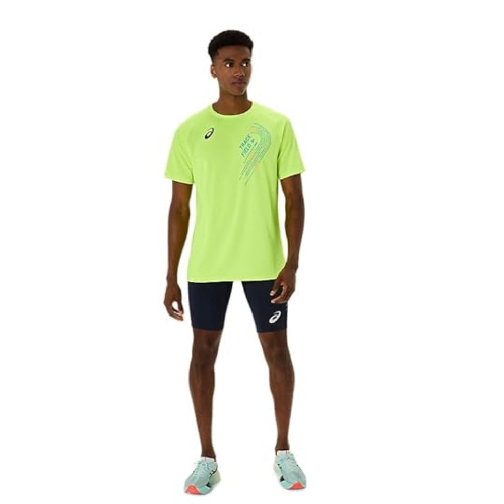 ASICS Track Graphic Short Sleeve Top & Armsleeves for Men | Breathable Training Tee with Arm Support - Best Price online Prokicksports.com