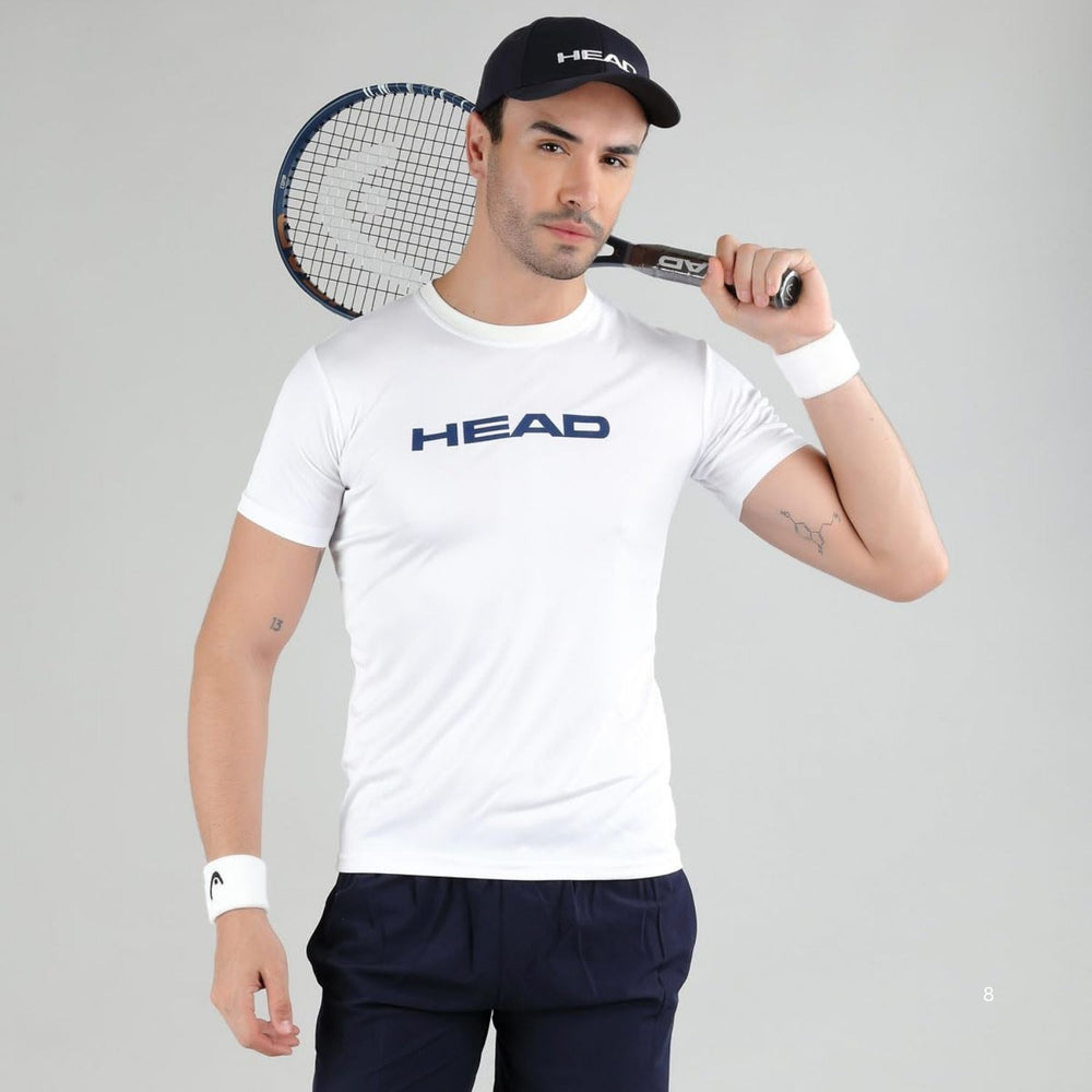 HEAD HCD Model Men's Round Neck T-Shirt – 100% Polyester | Moisture-Wicking, Lightweight Regular Fit | Crew Neck Design - Best Price online Prokicksports.com