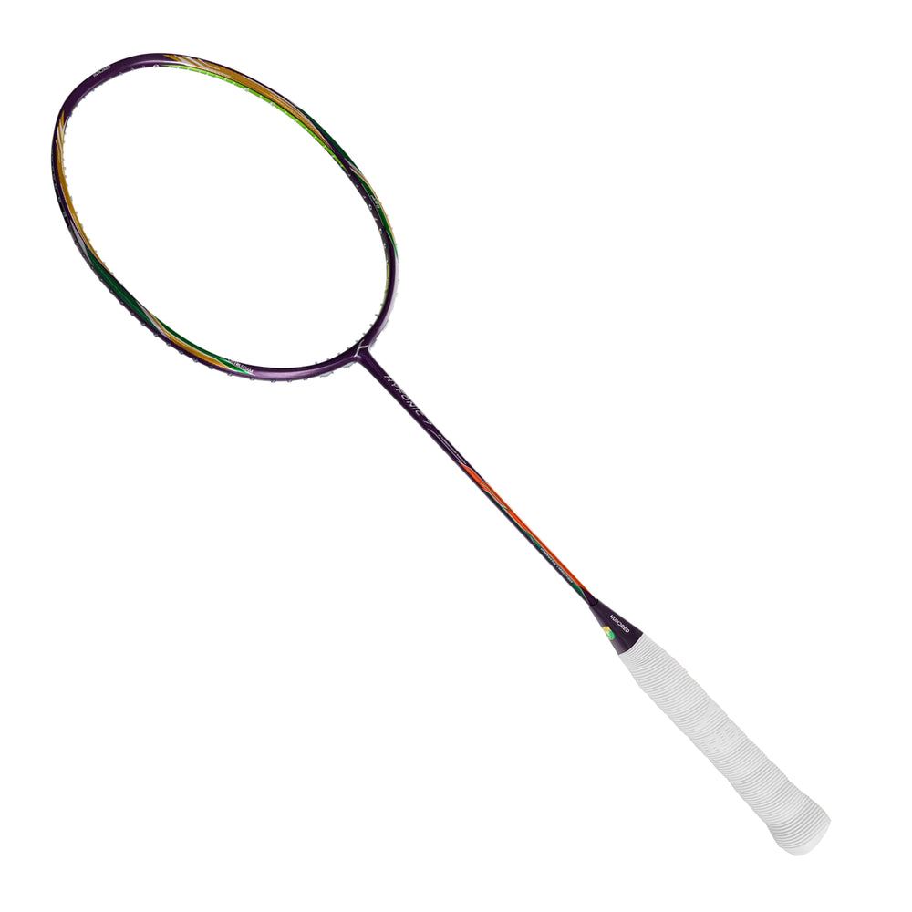 Hundred Hyfonic 7 Unstrung Badminton Racquet – Purple/Green (4U) | Precision Control with Dual Aerodynamic Frame & HyperWeave Carbon - Best Price online Prokicksports.com