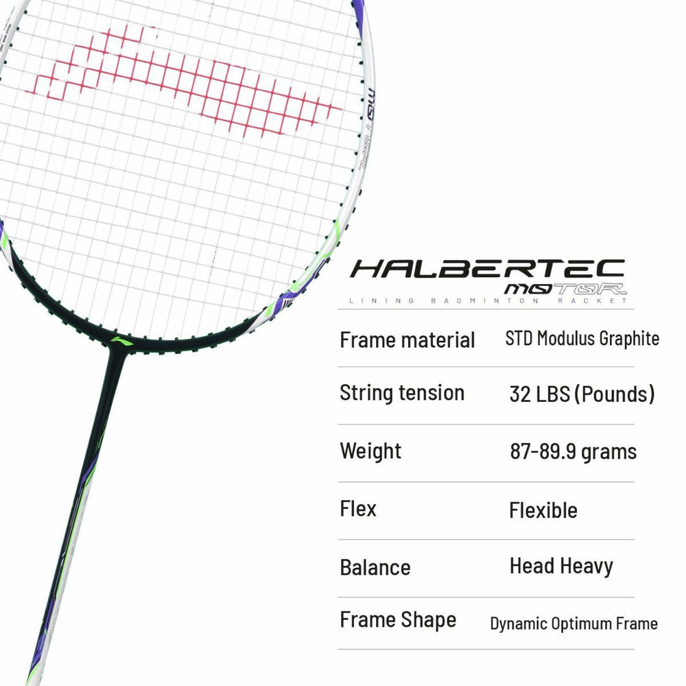 Li-Ning Halbertec Motor Unstrung Badminton Racquet – Power & Speed Performance Frame - Best Price online Prokicksports.com