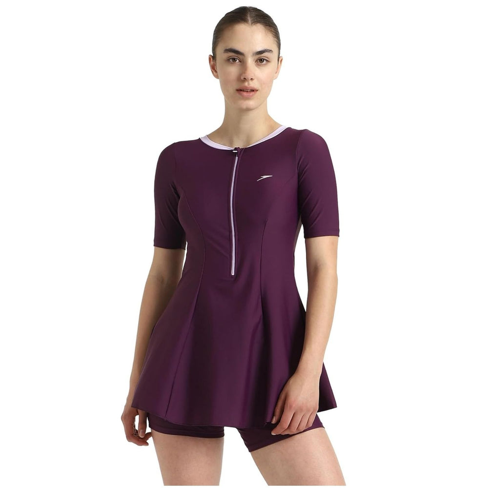 Speedo Women’s Endurance10 Closedback Sleeved Swimdress With Boyleg – Chlorine‑Resistant UPF 40+ Modest Swimwear - Best Price online Prokicksports.com