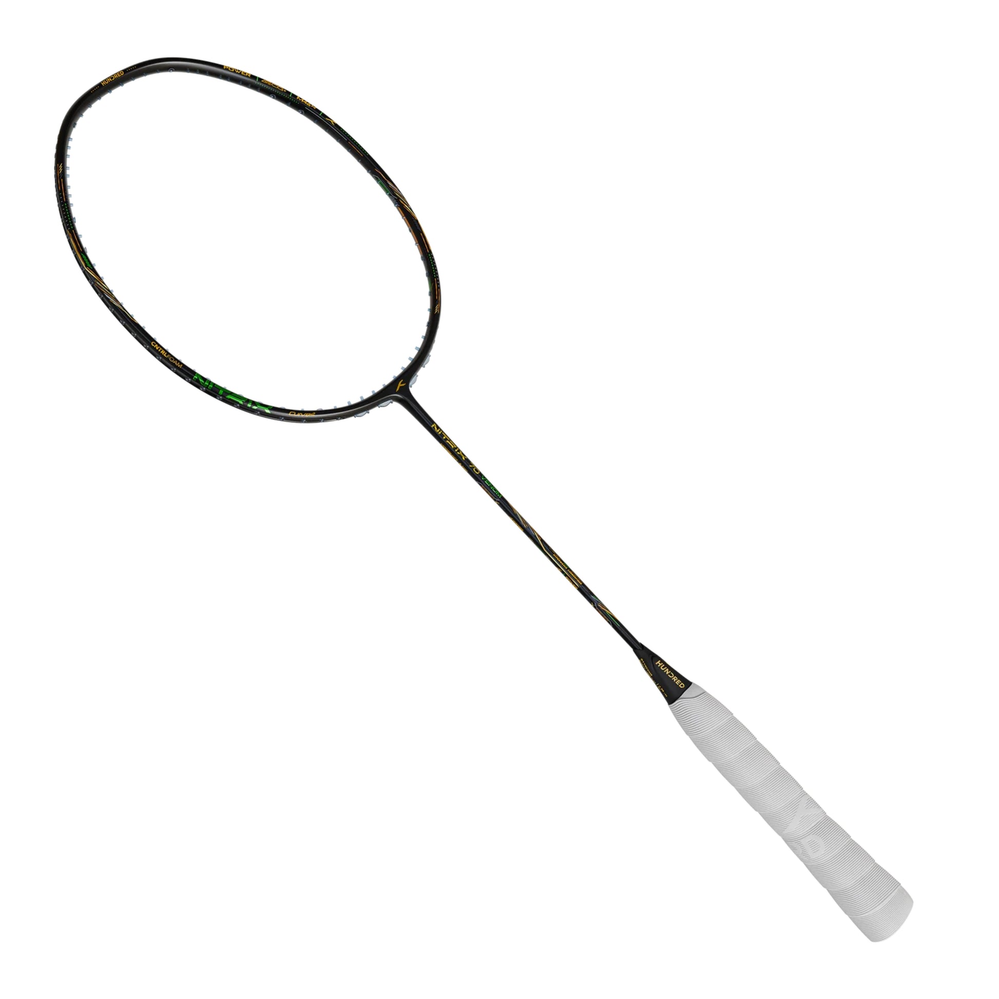 Hundred Nitrix 70 Venom Unstrung Badminton Racquet – Black/Green (4U) | Pro-Level Head-Heavy Power with M46X Carbon & Vaporshaft 6.1 mm - Best Price online Prokicksports.com