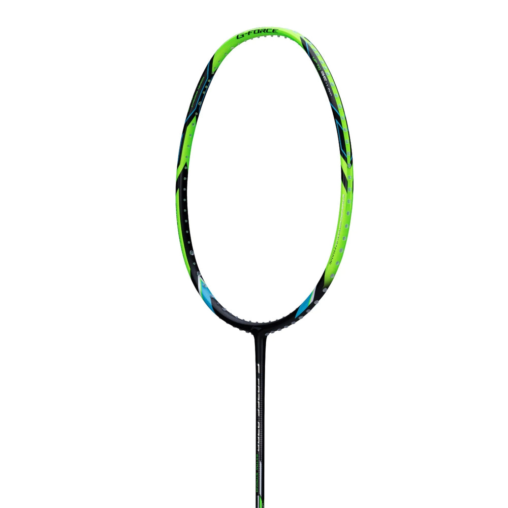 Li-Ning G-Force 8200 Extra Strong Strung Badminton Racquet (3U G6) | Head-Heavy Carbon Graphite Frame with Dynamic Optimum Frame & 35 lbs Tension (Black/Lime Green) - Best Price online Prokicksports.com