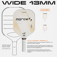 Hundred Force S Wide 13MM Pickleball Paddle | Extra-Wide Face | Carbon Fiber Surface | Polymer Core | Power & Control - Best Price online Prokicksports.com