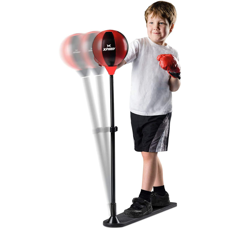 XPEED XP604 Champ Set | Adjustable Speed Ball with Base & Junior Gloves | Easy-to-Assemble Kids Boxing Starter Kit